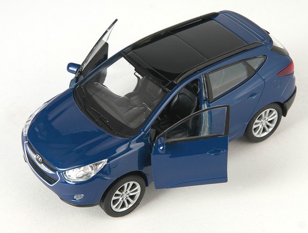 Blitz Versand Hyundai Tucson Ix Blau / Blue Welly Modell Auto 1:34 Neu & Ovp-image