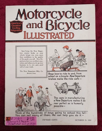 Vintage Motorcycle and Bicycle Illustrated Magazine October 23, 1924    #M26