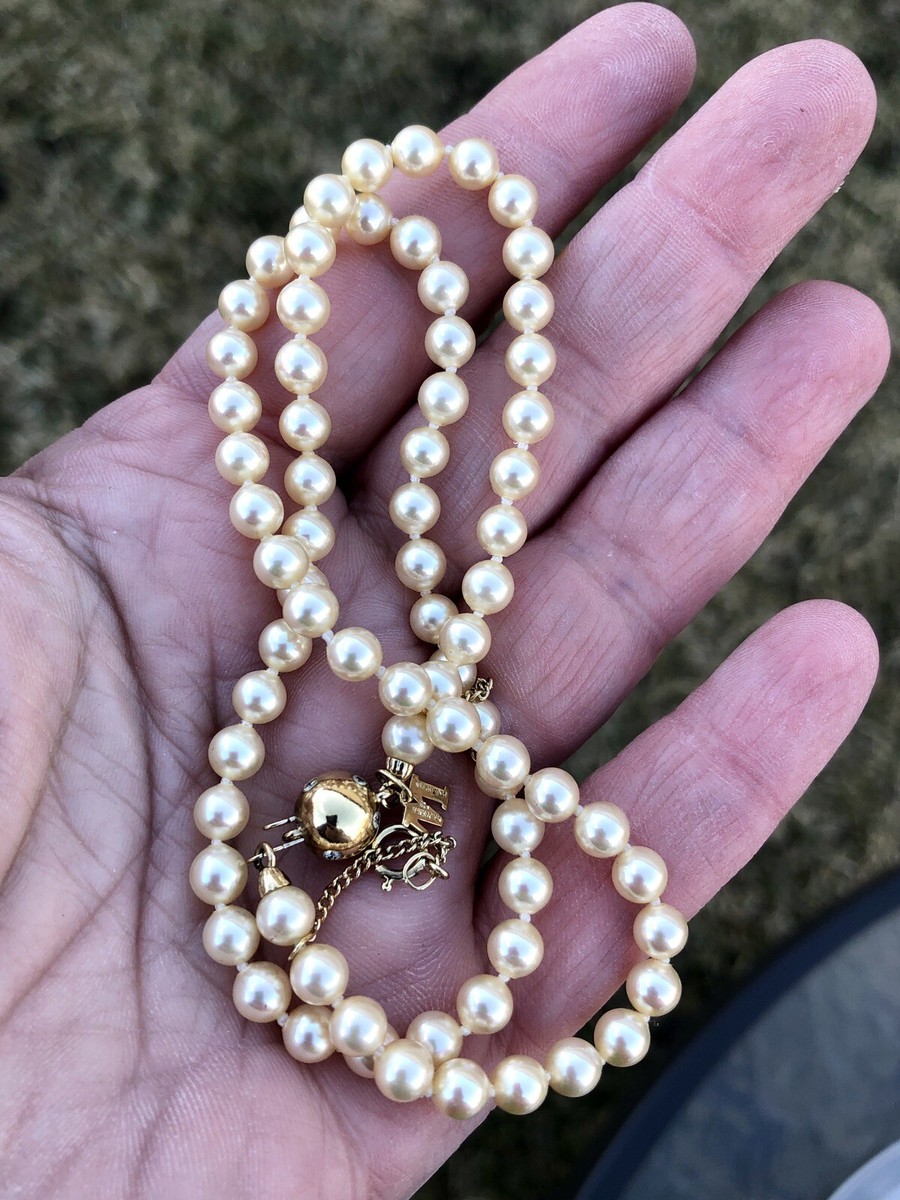 White Cultured Freshwater Pearl Bar Necklace with Antique Bead Sterling Silver - Made in the USA White Cultured Freshwater Pearl Bar Necklace with Antique Bead Sterling Silver - Made in the USA