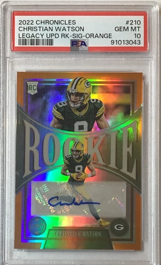 Christian Watson Panini Chronicles Legacy Update Rookies #210 Orange