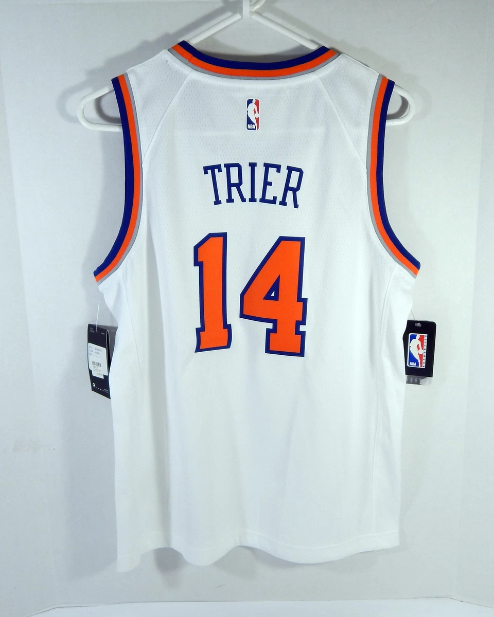 Youth New York Knicks Allonzo Trier 14 White Jersey Assci Swgman L Nike NWT 12S