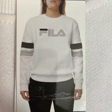 Fila Sport Women  s Crewneck Sweatshirt w/Logo White Extra Large XL NEW w/defects