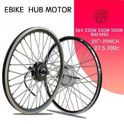 E-bike Conversion Kit 36V 250W 350W 500W Brushless Front Rear Wheel Hub Motor