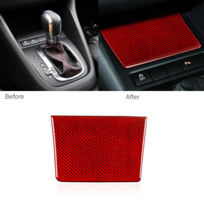 vw golf cigarette lighter cover For VW Golf 6 MK6 GTI 08-12 Red Carbon Fiber Gear Shift Cigarette Lighter  Cover