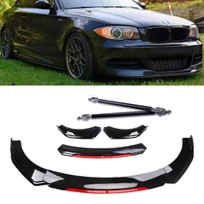 Front Bumper Lip Chin Splitter Glossy Black For 07-13 BMW 1 Series Body Kit
