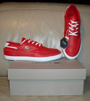NWB Lacoste Bayliss Deck 0921 CMA Leather Men's Shoes Size