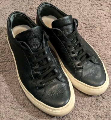 スニーカー Achilles Shiny Sneakers - COMMON PROJECTS - Leather - Black Common Projects Men's Achilles Low-Top Sneakers, Black