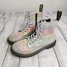 Dr. Martens Juniors 1460 Pascal Rainbow Iridescent Lace Up Boots 4 M Ladies 5
