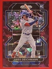 2022 Panini Prizm Burgundy Cracked Ice Prizm /25 Greg Deichmann RC #57 Cubs