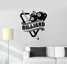 Vinyl Wall Decal Poolroom Billiard Interior Decor Room Art Stickers (ig5804)