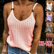 Womens Sleeveless Loose Vest Summer T Shirt Ladies Cami Camisole Blouse Tops Tee