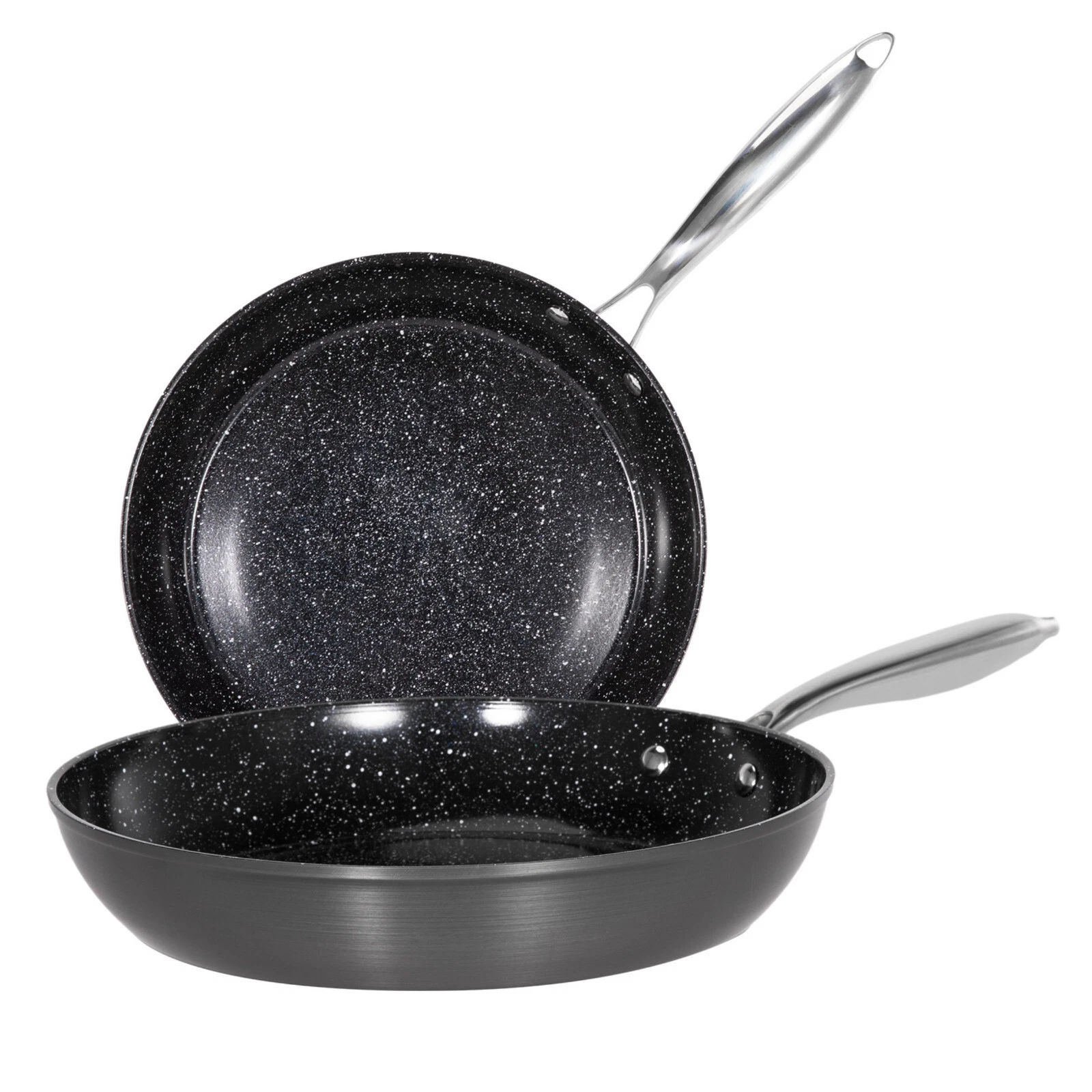2Pcs Hard Anodized Nonstick Fry Pan Set Induction Cookware Set Scratch Resistant