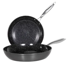 2Pcs Hard Anodized Nonstick Fry Pan Set Induction Cookware Set Scratch Resistant