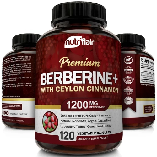Premium Berberine + Ceylon Cinnamon - Blood Sugar Support, Cardiovascular Health