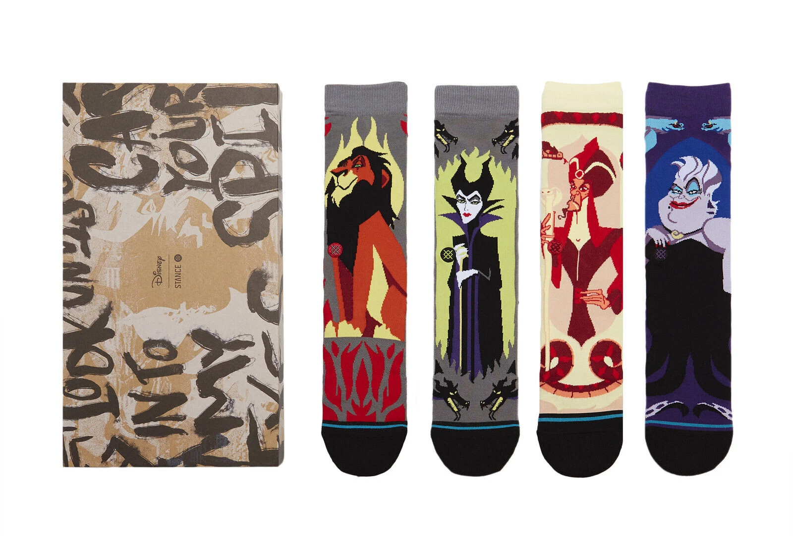 STANCE x Disney Villains Crew Socks Box Set Medium Mens (6-8.5) Womens (8-10.5)