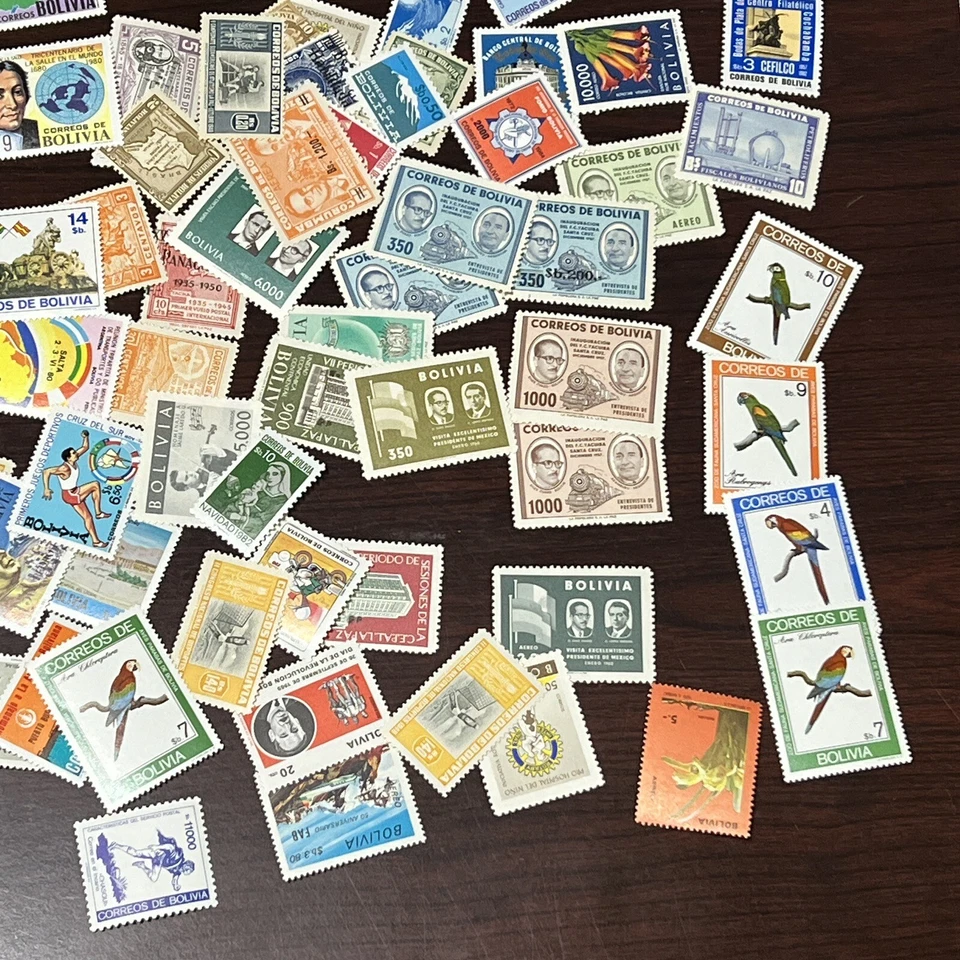 HUGE LOT OF BOLIVIA MINT STAMPS, SHORT SETS, MANY MODERN WITH DUPLICATES - Image 4 of 4