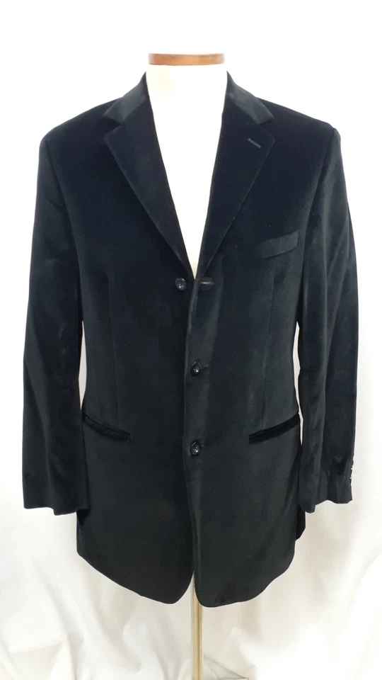 Wilke Rodriguez мужской бархат хлопок 40 длинная куртка спортивное пальто блейзер двойной вентиляционные отверстия - Изображение 2 из 4