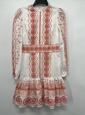 MICHAEL MICHAEL KORS Women's Multicolored Embroidered Eyelet Dress Size 0