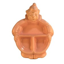 Hankscraft Pink Baby Food Warming Divided Dish Clown Design 1940's-1950's VTG