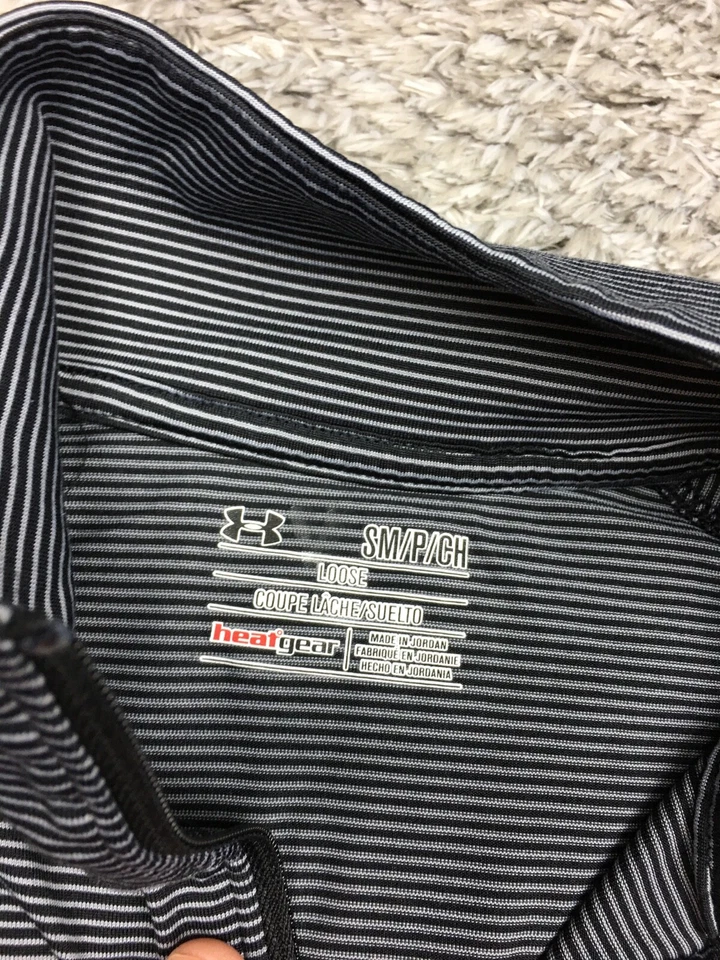 Suéter Under Armour Para Mujer Talla Pequeña 1/4 Cremallera Chaqueta Gris Suelto Rayas Foto 4 de 4