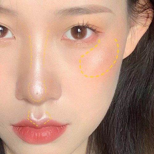 Highlighter Face Contour Shimmer Powder Powder Palette Delicate Brighten ❥ - Picture 10 of 19
