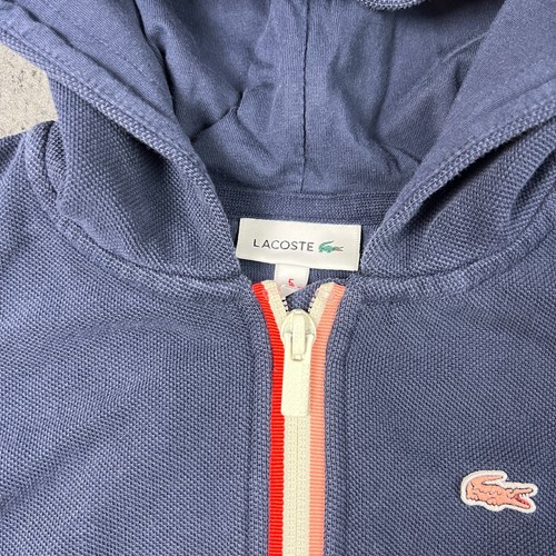 Lacoste Hoodie Kids Size 5 Navy Blue Sweatshirt Full Zip Hooded - Picture 3 of 8