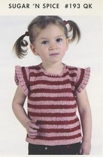 SUGAR 'N SPICE Jil Eaton MinnowKnits Pattern 193QK Ruffle Sleeve Top 1y-6yr