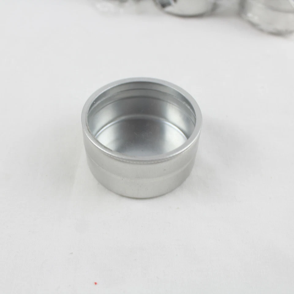 10 latas redondas de metal plateado mate como nuevo boda novia ducha favores con tapa Foto 2 de 3