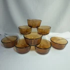 Vintage Anchor Hocking Amber Glass Custard Cups 6 Ounce (Set Of 8)