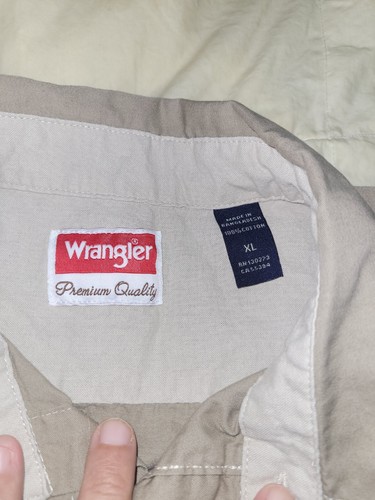 Wrangler Premium Quality Shirt Mens XL Brown Button Up Short Sleeve - Picture 2 of 5