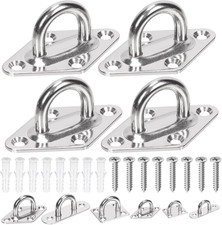 36Pcs M8 Stainless Steel Pad Eye Plate Hook Kit, Diamond Eye Plate U Hooks Heavy