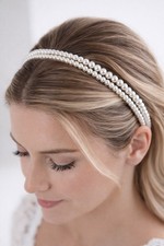 Double Pearl Headband Classic Elegant Hair Accessory for Women Bridal Party Girl