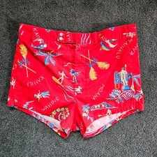 Vtg 1950s Florida Mens Hawaiian Cabana Shorts Swim Trunks Surfers Kamehameha M/L