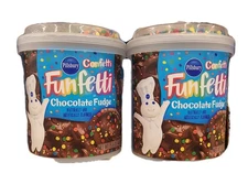 Pillsbury Funfetti Chocolate Fudge Frosting 2- 15.6 oz Free Shipping
