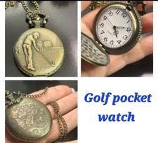 New Golfer Golfing golf Quartz Pocket Watch Men Women gift