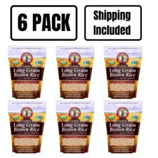 Organic Long Grain Brown Rice | 2 lb | Pack of 6 | Non-GMO | Shipping Included |