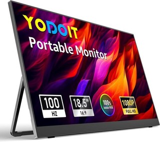 Portable Monitor 18.5" FHD 1920x1080P USB C & HDMI with Kickstand AUCTION