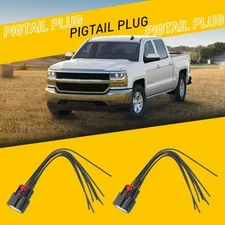 2 Headlight Xenon HID LED Pigtail plug Connector For Chevy Silverado 2016-2018 D