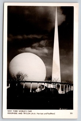 RPPC~New York World's Fair~Perisphere~Trylon~Theme Center~Bridge~1939 Postcard
