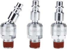 SUNGATOR 3-Pack 1/4 Inch Swivel Air Tool Fittings, 360&deg; inch, Steel