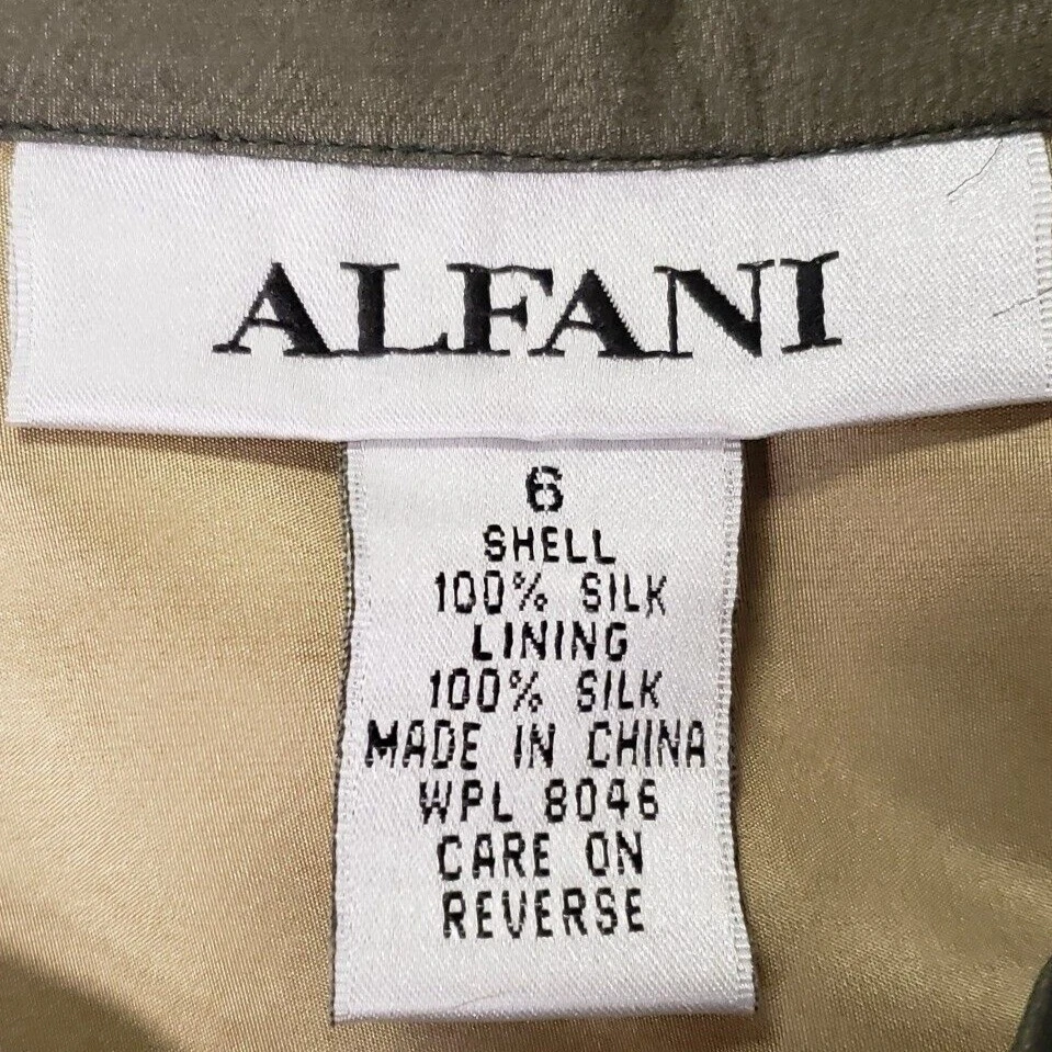 Falda midi Alfani para mujer Y2K Silk Forest Fairy Grunge talla 6 verde etérea Foto 4 de 4