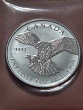 2016 Canada Peregrine Falcon 1 Oz 9999 Silver Proof In Original Sealed Bubble