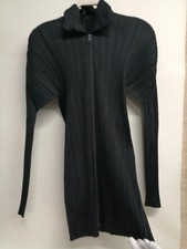 ISSEY MIYAKE Double Zip Pleated Jacket Size 4 Black