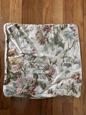 Ralph Lauren Wentworth Floral Accent Throw Pillow Cover Ivory 17  Sateen Roses