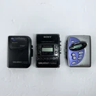3 Vintage Sony Walkman Cassette Players WM-FX101, WM-F2081, WM-FX277, For Parts