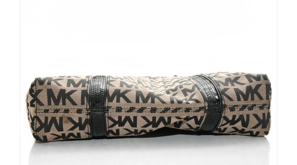 Michael Kors Jet 套装亮片条纹帆布手提包 全新带标签   — 第 4/4 张图片