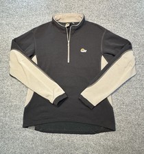 Lowe Alpine Womens Large 1/4 Zip Fleece Pullover Black and Tan Long Sleeve EUC