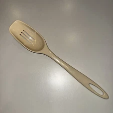 Vintage Ensar Corp Nylon Plastic Slotted Spoon Made USA Tan