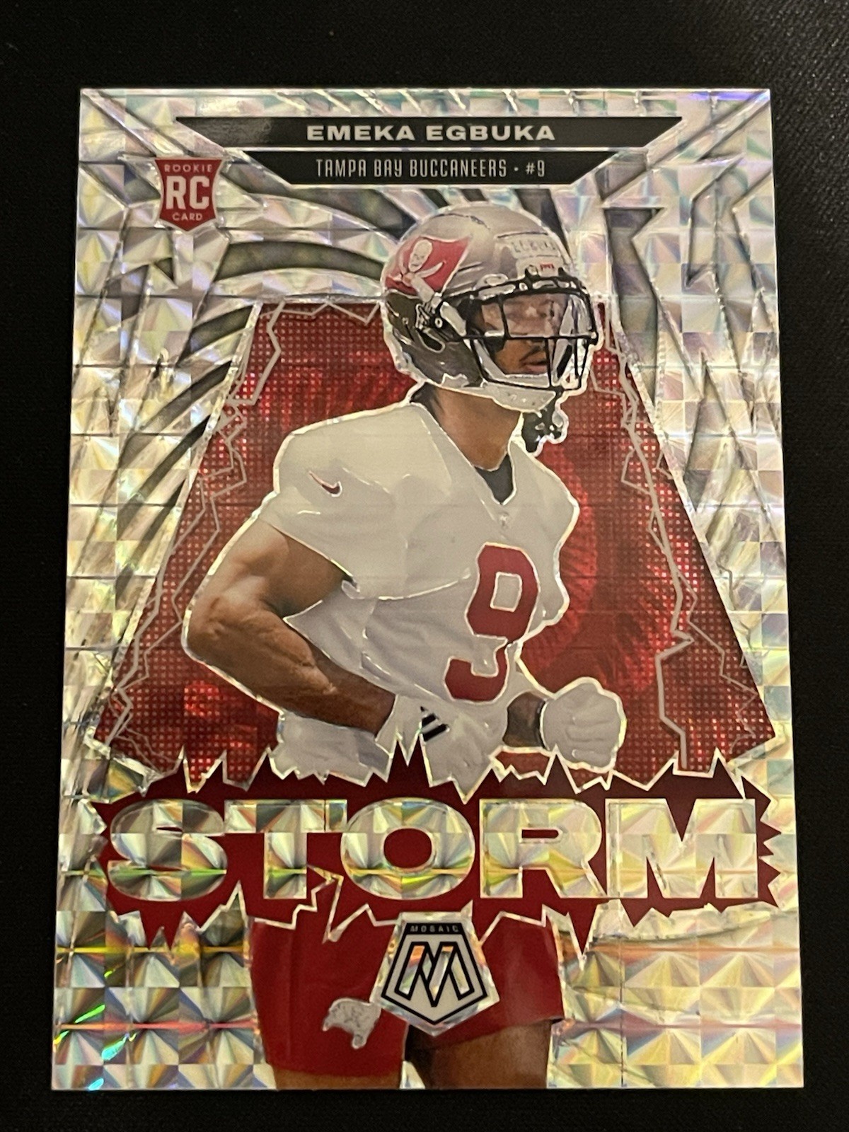 2025 Mosaic Emeka Egbuka Storm Insert Silver Mosaic Tampa Bay Rookie