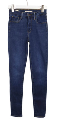 LEVI'S 721 High Rise Skinny Jeans Damen W26/L30 Reißverschluss Blau Zip Fly Fade